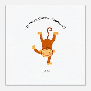 Cheeky Monkey Canvas Art - Fun Wall Decor - Great for the Nursery