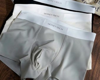 3 pary bokserek męskich – ultraelastyczna bezszwowa bielizna – oddychające bokserki z siateczki – miękkie, nylonowe bokserki premium – prezent dla niego