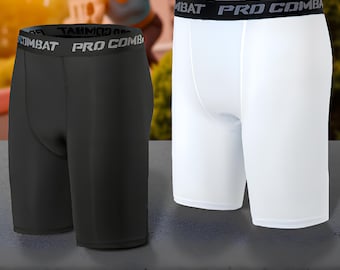 Men's Compression Boxers 2-Pack | Black & White, Quick-Dry and Breathable Athletic Underwear for Gym, Running and Everyday Wear.