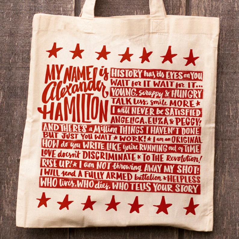 Hamilton Tote Bag Alexander Hamilton Quote Bag Broadway Musical Theater Lyrics Tote Bag image 4