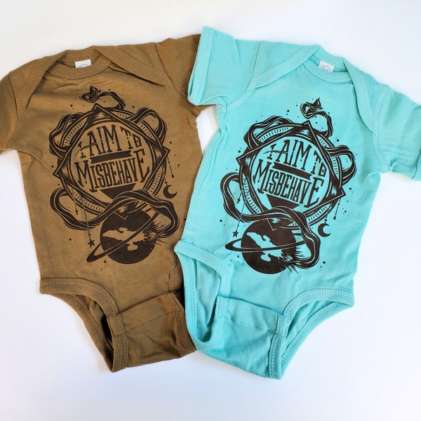 Firefly Baby Bodysuit & Toddler T-shirt | Serenity I Aim To Misbehave Gender Neutral Geeky Baby Gift