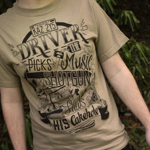Driver Picks The Music T-Shirt Final Print Run Limited Sizes Available Khaki