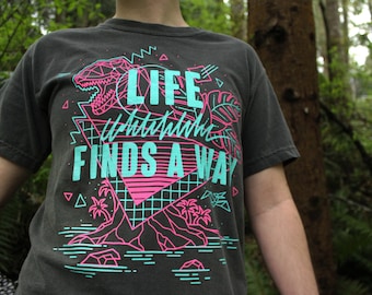 Life Finds A Way T-Shirt | 90s Nostalgia Aesthetic Shirt | Jurassic Dinosaur Shirt