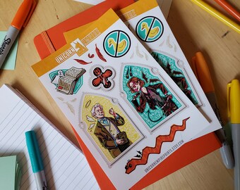 Pop Color Aziraphale and Crowley Stickers