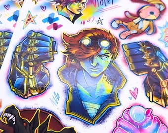 Vi Arcane Stickers: Colorful Character Art - 2 Sheet Set
