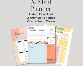 Planificación de comidas y organizador de recetas / Lista de compras y planificador semanal