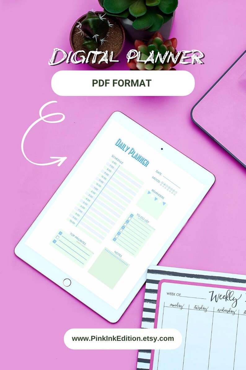 Aesthetic Daily Planner Printable – To-do List, Hourly Schedule (A5 ...