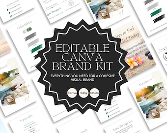 Plantilla Canva para el kit de marca de Wellness Coach: logotipo minimalista, moodboard e Instagram