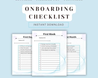Lista de verificación para la incorporación de nuevos empleados: Herramienta de capacitación de RR. HH. rellenable (PDF imprimible)