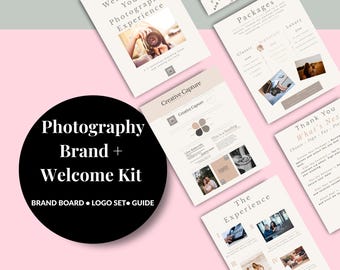 Plantilla de Canva para kit de bienvenida de fotografía: Guía del cliente y precios