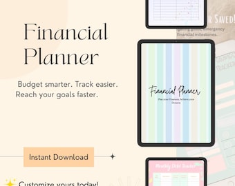 Planificador de presupuesto mensual imprimible: Organizador financiero (PDF)