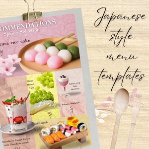 Comida japonesa Cafetería estilo japonés Menú de restaurante japonés Plantilla de menú de restaurante japonés | Barra de sushi, ramen, izakaya, diseño de menú editable en Canva Historias de Instagram