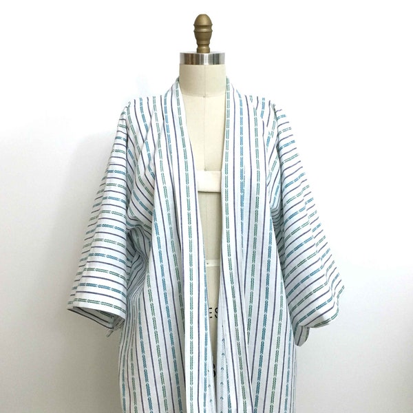 tissu brodé vintage, coton japonais, extérieur kimono, robe de printemps, haori, haut unisexe