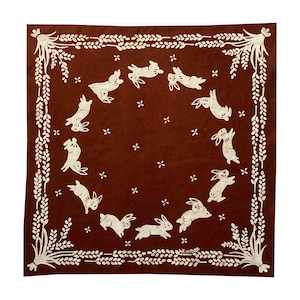 Meadow Rabbit batik bandana Myrobalan Jolawe natural dye Lunar New Year Special artisanal gift summer style image 1