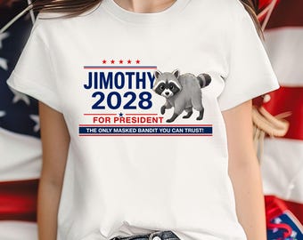 Jimothy For President 2028 T-Shirt, Seattle Raccoon Campaign Tee, Unisex