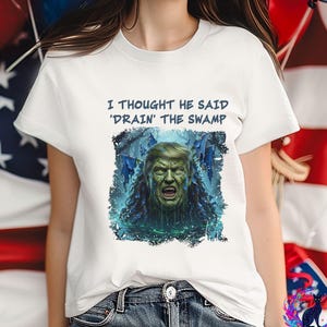 Drain the Swamp T-Shirt, Anti Trump Algae Satire, Political Statement Tee, Unisex