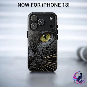 Black Cat Mosaic iPhone Case, MagSafe Compatible, Magnetic Phone Cover, Now For iPhoine 18