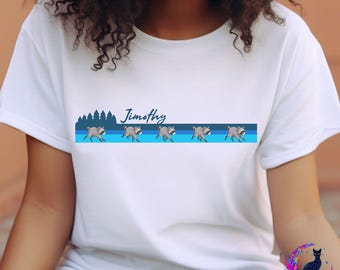 Jimothy Raccoon Stripe T-Shirt, Retro Design Seattle Mascot Tee, Unisex