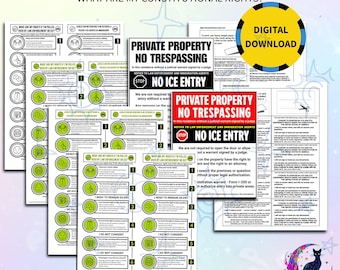 Anti ICE Constitutional Rights Bundle x 9, Digital Download Car & Home Info
