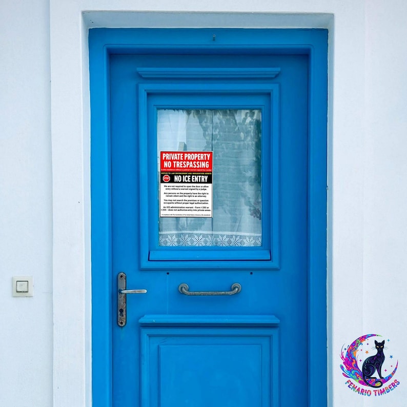 No ICE Decal For Home, No Trespassing Anti Trump Sticker, Private Property image 2
