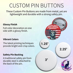 Bring Back Basic Human Decency Button, Anti-Trump Political Accessory Pin Bild 3