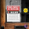No ICE Decal For Home, No Trespassing Anti Trump Sticker, Private Property