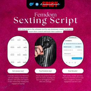 Femdom JOI Drip Sexting-script: domineer je fans met gemak! Direct downloaden! Femdom onderdanig, vrouwelijke dominantie, domme, OnlyFans