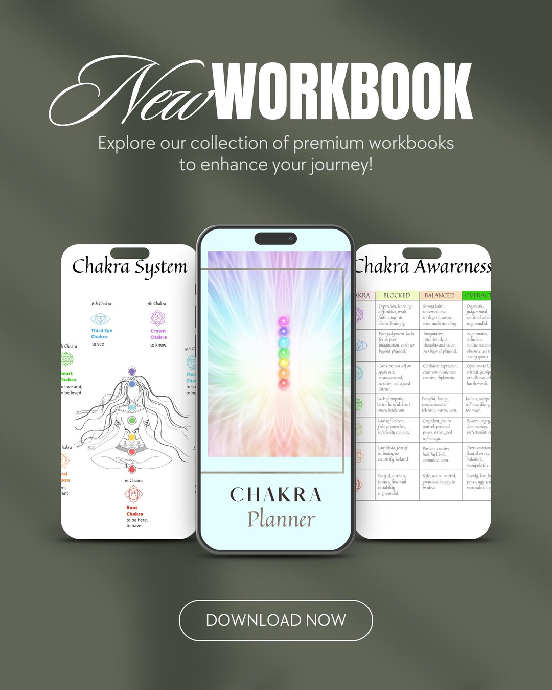 Chakra Planner | 40 Page Digital Download | Printable Chakra Journal ...