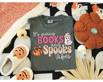 Comfort Colors Halloween Shirt: Spooky Bookish Girl Tee