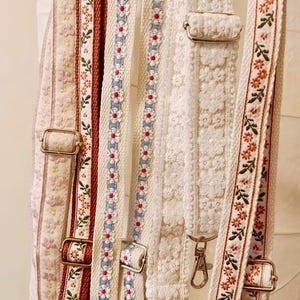 Embroidered Floral Crossbody Phone Strap: Adjustable Cotton Camera/Bag Strap