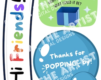 Ms Rachel Party Signs | Thanks For Popping By | Whats in The Box | Hi Friends! | Digital Download