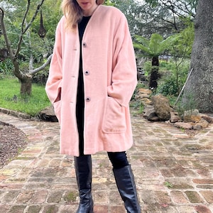 Vintage 90s/Y2K Max Mara Pink Cashmere & Wool Coat M/12