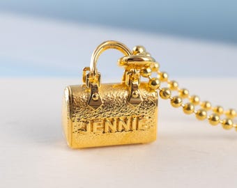 Personalized Name Gold Silver Luxury Handbag Charm Custom Bag Pendant for Women Wife DIY Tote Bags Necklace Bracelet Earring keychain Gifts