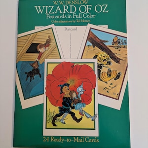 Cartões postais do Mágico de Oz em cores WW Denslow 1986