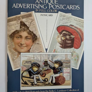 Cartões postais publicitários antigos em cores The New York Historical Society 1985