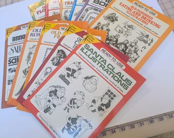 Dover Clip Art Series Reay to Use Illustrations 11 books 1980s