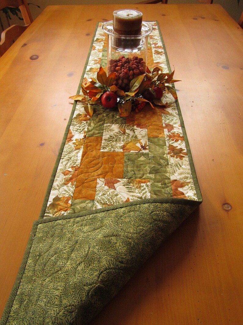 Fall Table Runner Nature's Leaves Etsy