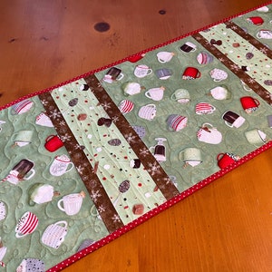 Table Runner Mugs Winter Christmas Handmade Quilted Holiday Decor