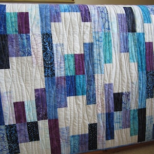 Handmade Quilt Batik Patchwork Quilt Jewel Tones Handmade Gift