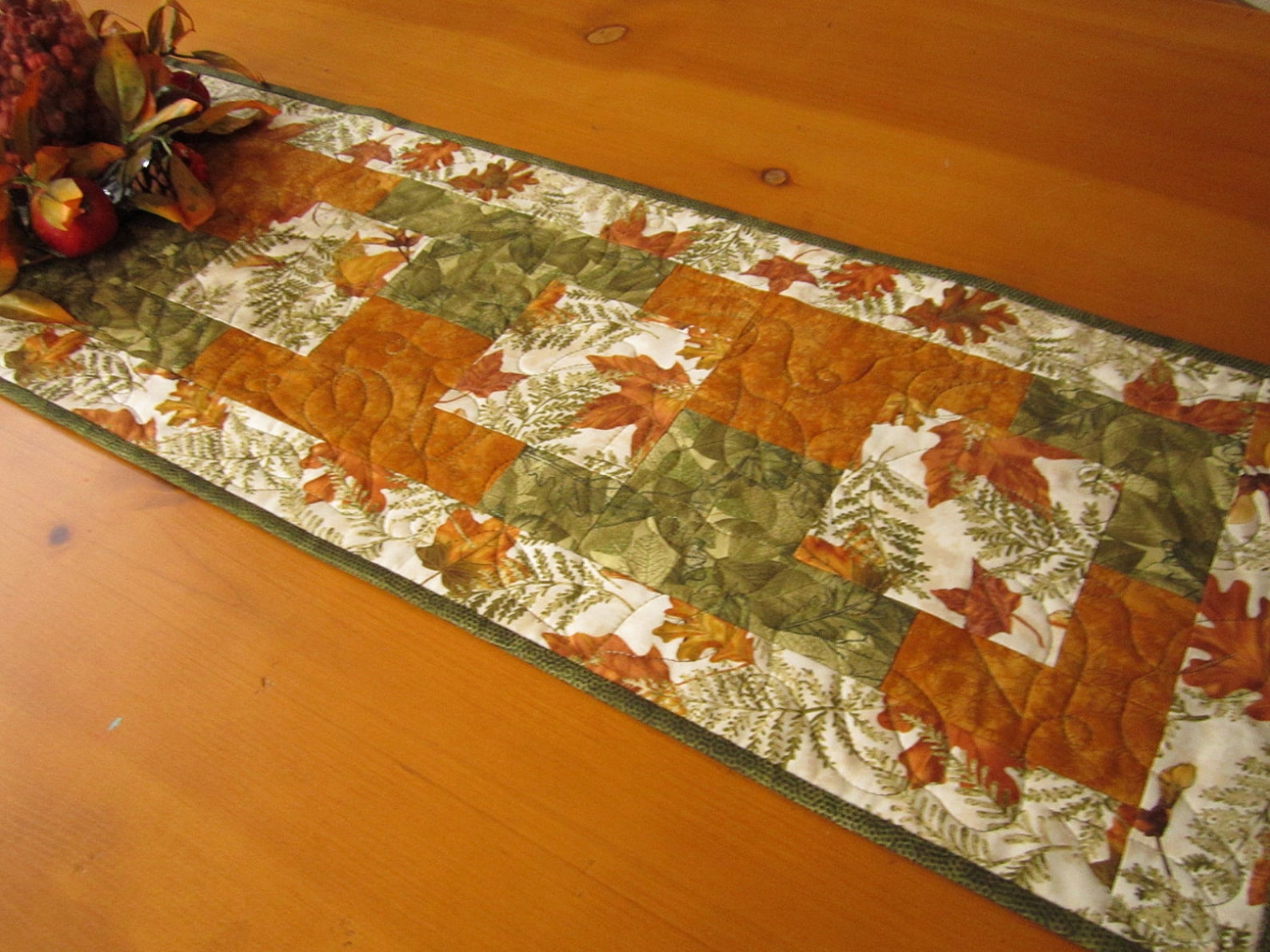 Fall Table Runner Nature's Leaves Etsy