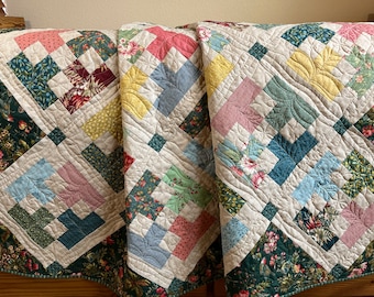 Handmade Patchwork Lap Quilt Home Decor