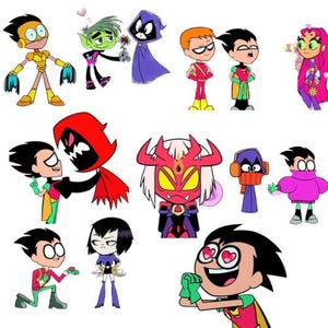 Pacchetto SVG Teen Titans / Robin, Raven, Starfire, Beast Boy, Cyborg SVG / Supereroi Cartoon SVG per Cricut e Silhouette / Download digitale