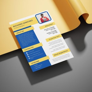 Canva Resume Template with photo, Cv Template Canva, Creative Resume Canva Template, Editable Resume Layout Canva Professional Resume Canva