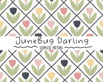 Floral Seamless Repeat Pattern Hand Drawn Digital Art Spring PNG  Digital Pattern Cute Nursery Art Easter Pattern