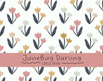 Floral Seamless Repeat Pattern Hand Drawn Digital Art Spring PNG  Digital Pattern Cute Nursery Art Easter Pattern