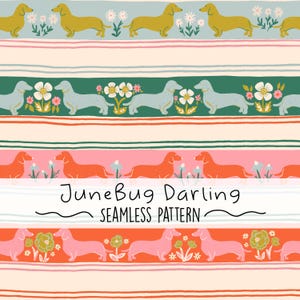 Dachshund Seamless Repeat Pattern Hand Drawn Digital Art Dog Lover PNG Digital Pattern Cute Dog Seamless Art Sausage Dog Wiener Dog