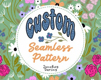 Custom Seamless Repeat Pattern NON-EXCLUSIVE Hand Drawn Custom Digital Art Fabric Design Commercial Use Surface Pattern File PNG Sublimation