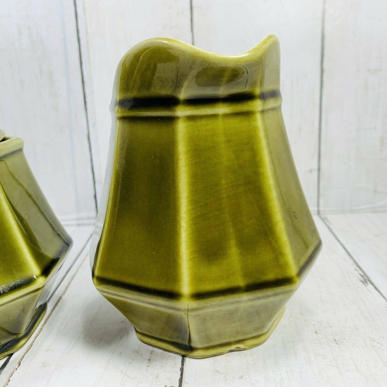Homer Laughlin Green MADRID Creamer Sugar With Lid Dinnerware