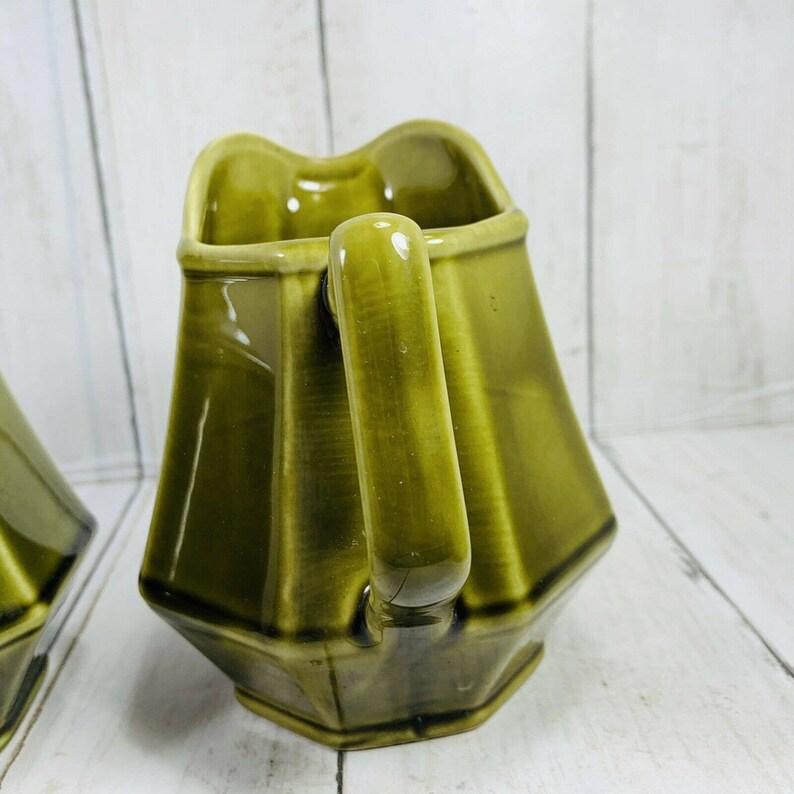 Homer Laughlin Green MADRID Creamer Sugar With Lid Dinnerware