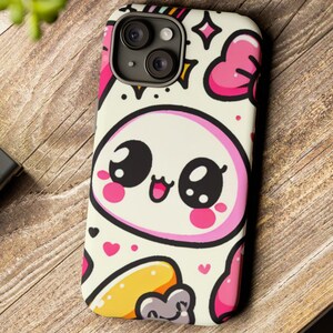 Kawaii Anime iPhone Case, iPhone 14-16, Cute Manga Phone Cover, Cartoon character iPhone case, Gift for those who love anime, Bright pink